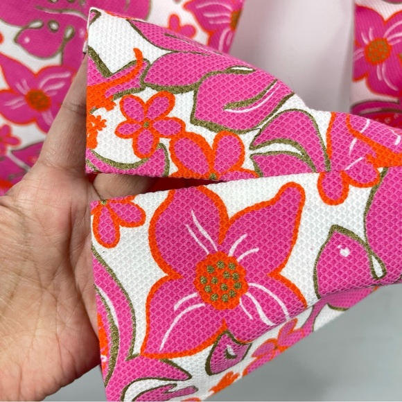 Lilly Pulitzer Palm Beach Fit Floral Print Pants in White Pink Size 6 - Picture 7 of 8